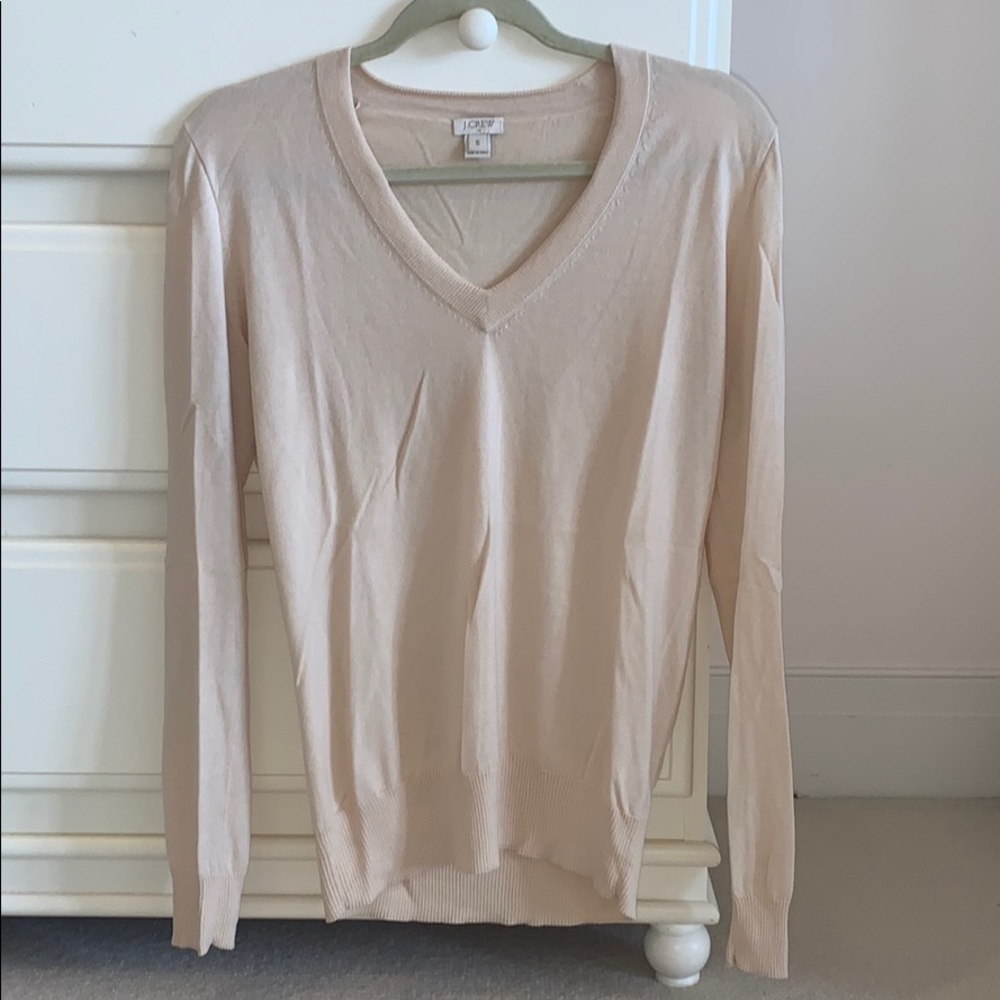 J.Crew Cream V-Neck Sweater